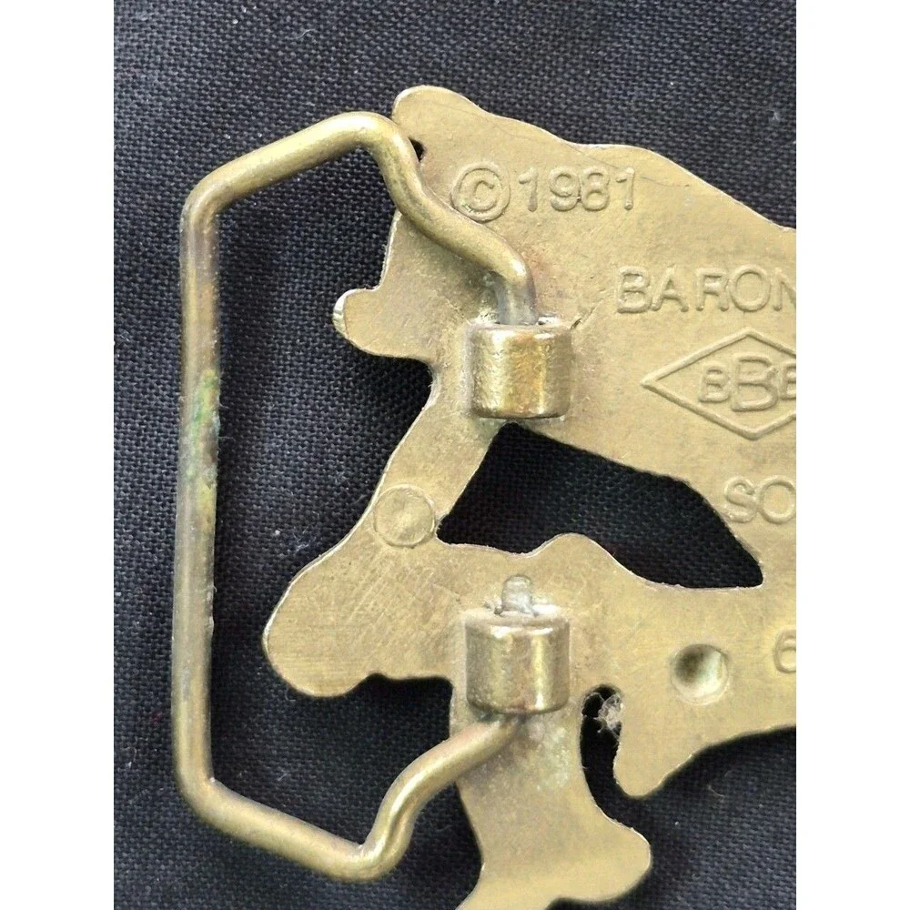 Vintage 1981 Baron Buckles Carpentry Belt Buckle Solid Brass Saws
